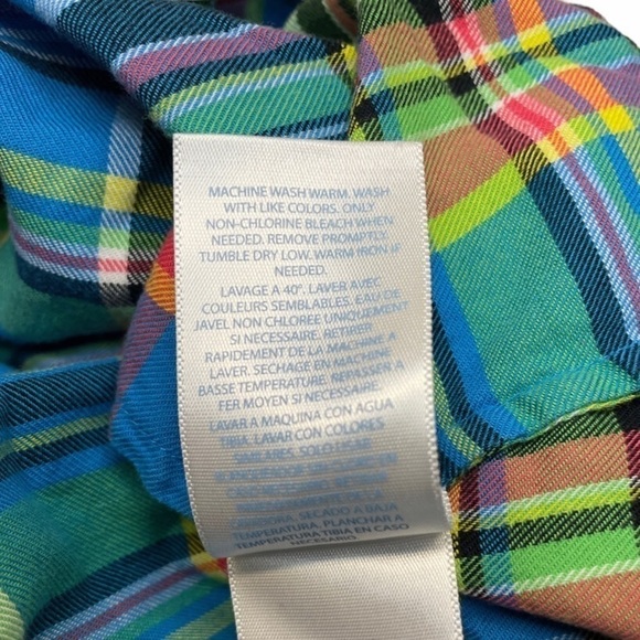 Ralph Lauren Girls Blue Plaid Tunic Peasant Boho Loose Fit Top 18 Months - Picture 9 of 12